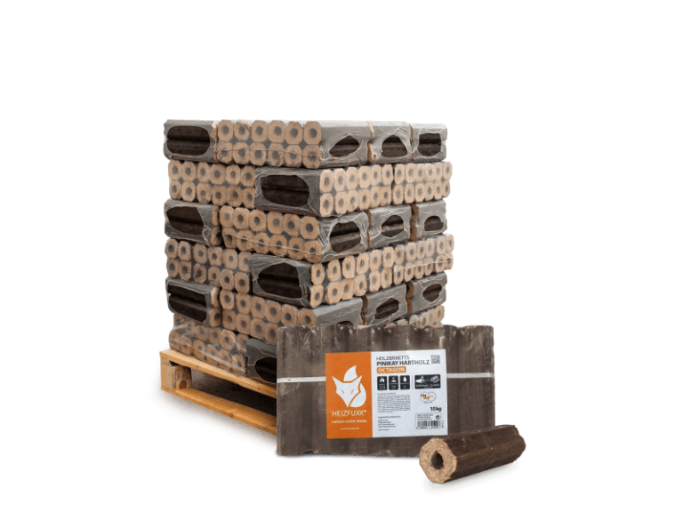 Heizfuxx PiniKay Octagon Holzbriketts Hartholz 10kg x 30 Gebinde 300kg Palette