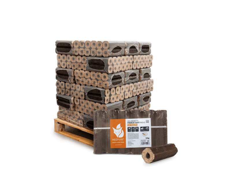 Heizfuxx PiniKay Octagon Holzbriketts Hartholz 10kg x 30 Gebinde 300kg Palette
