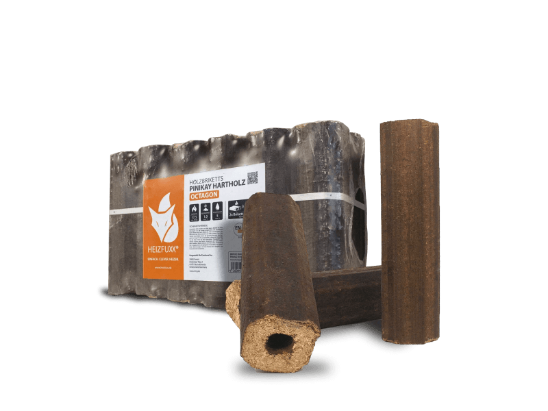 Heizfuxx PiniKay Octagon Holzbriketts Hartholz 10kg x 30 Gebinde 300kg Palette