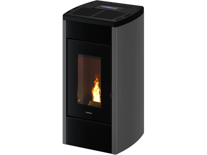 Freepoint Pelletofen Duke Stahl Silberfarben 14 kW mit Automatik