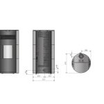 Justus Pelletofen Norta Stahl Schwarz 8 kW mit Automatik
