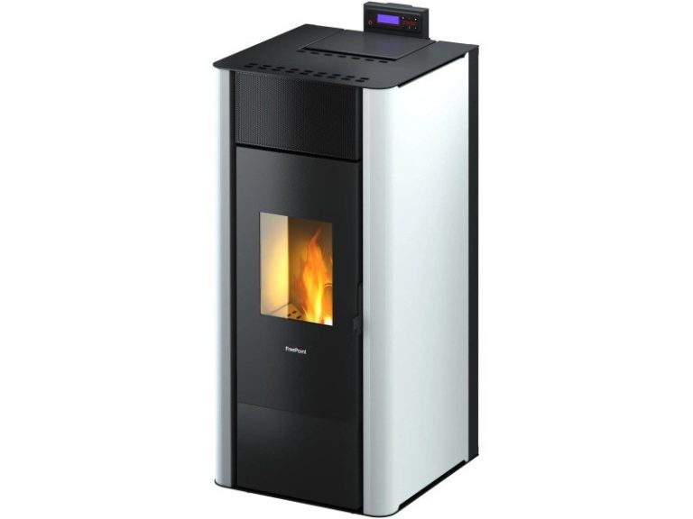 Freepoint Pelletofen Tesis Stahl Weiß 22,8 kW wasserführend