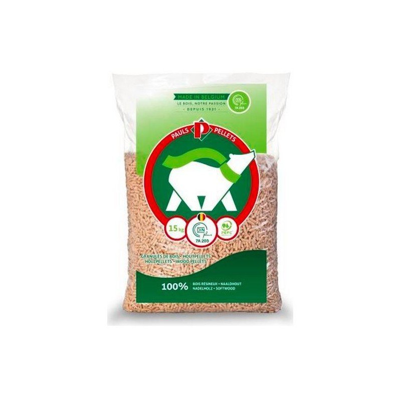 PAULS Holzpellets – 35 × 15 kg Halbpalette (525 kg) – 100 % Nadelholz