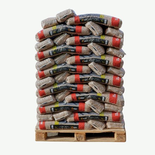 Purus+ Holzpellets – 60 × 15 kg Palette (900 kg) – 100 % Nadelholz, ENplus A1