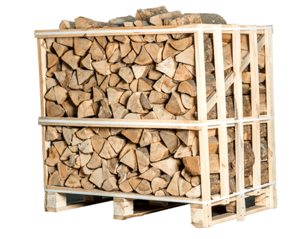 Halbpalette Kaminholz Esche kammergetrocknet – Holzscheite 25 cm – 1,02 m³ – hohe Heizleistung